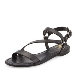 *SOLD* Frye Ricky Ring Leather Flat Sandal, Black